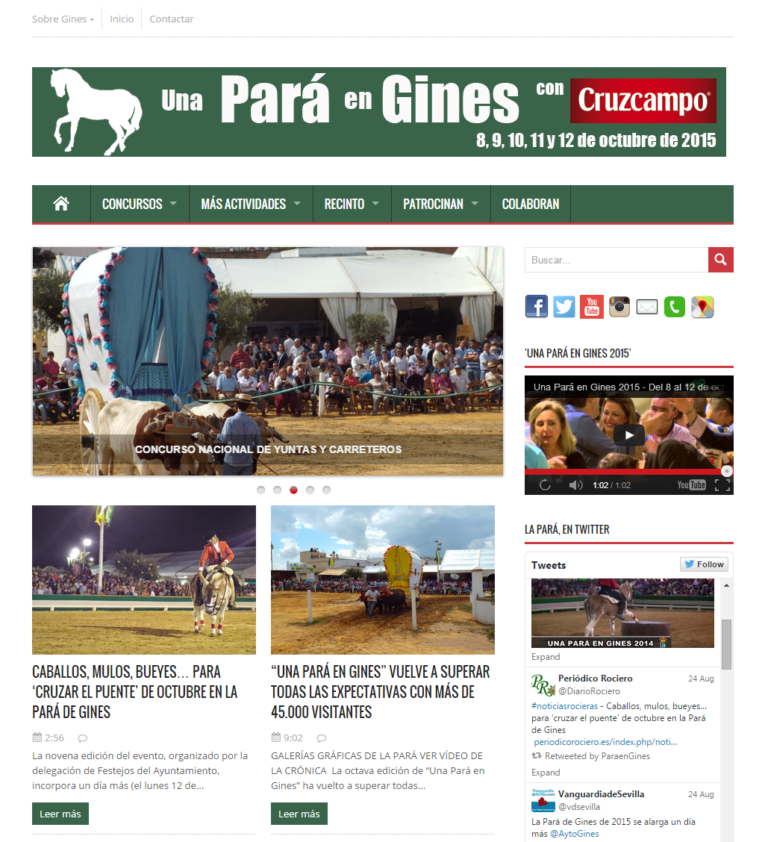 La web de «Una Pará en Gines» renueva su aspecto por completo con vistas a la novena edición del evento
